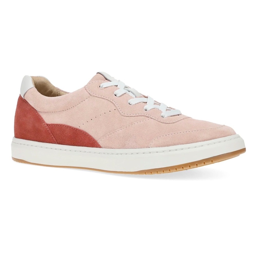 Dansko Josey Sneaker Womens 40 Blush Pink Suede Lace Up Low Top‎ Colorblock